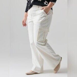 Anthropologie Reissue Cargo Standard Rise Pant Powdered Sugar Size 18